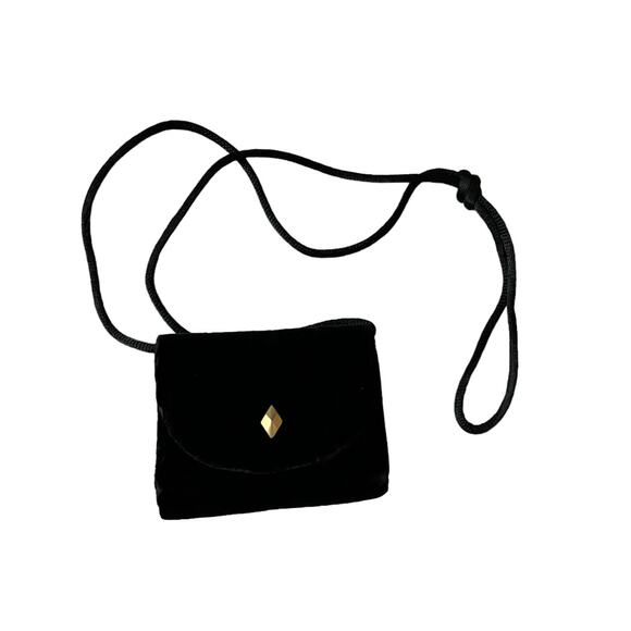 estee Lauder small Black velvet crossbody bag shoulder bag party cocktail - Picture 3 of 8